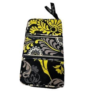 VERA BRADLEY Accordion Wallet Baroque Black & Yellow Gray